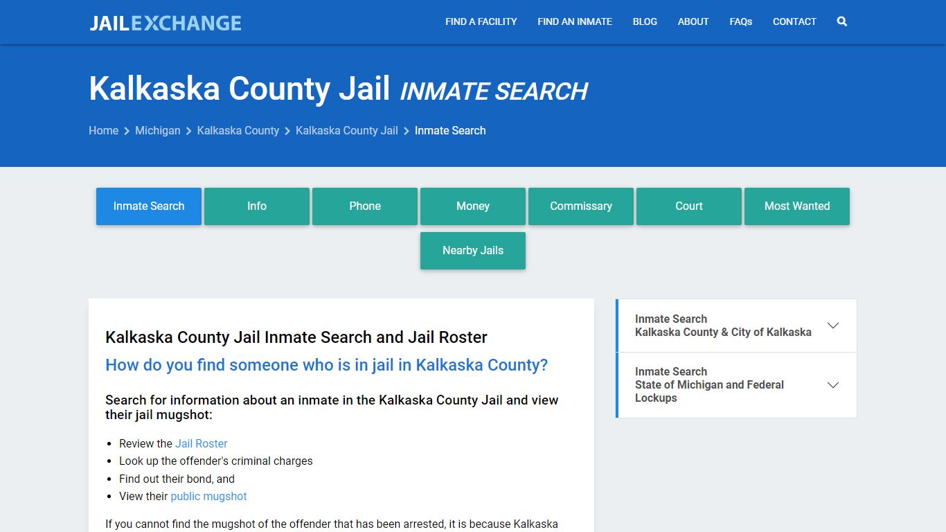 Inmate Search: Roster & Mugshots - Kalkaska County Jail, MI